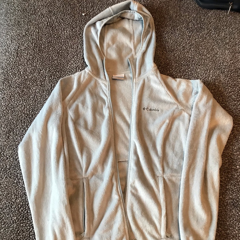 Light Blue Columbia Zip Up Jacket